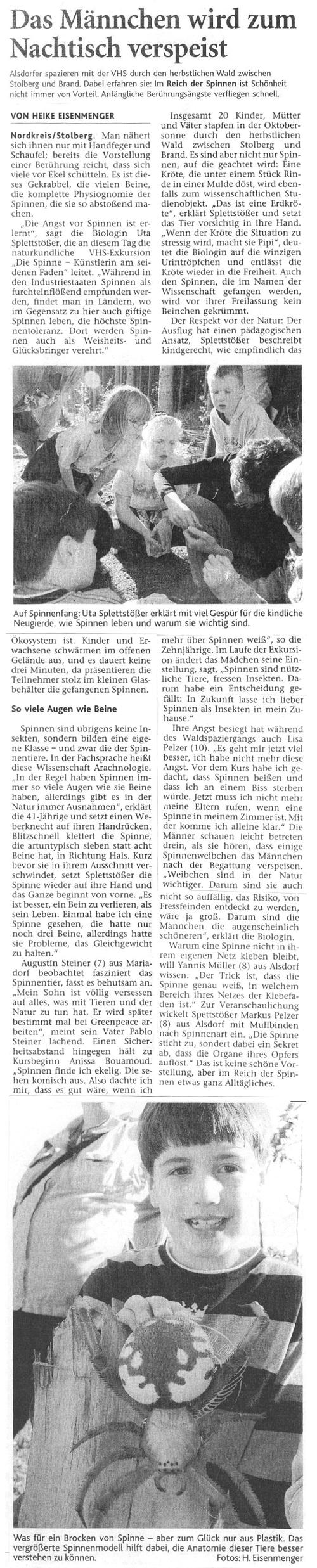 Aachener Zeitung, 26.10.2008